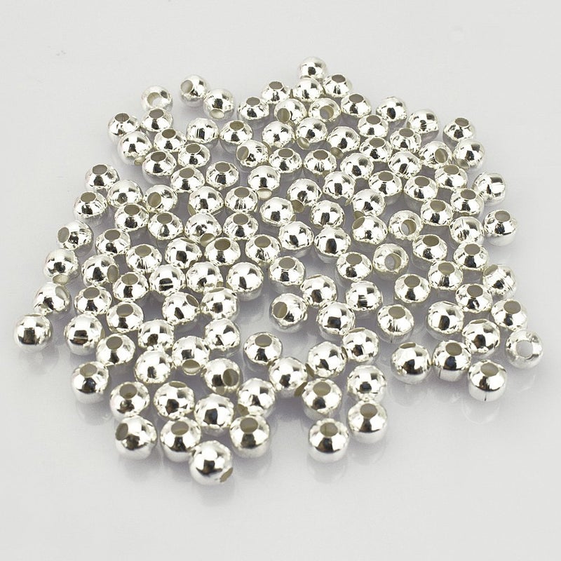 LolliBeads (R) Silver Plated Smooth Round Metal Beads 6 mm 300 Pcs - Image 1